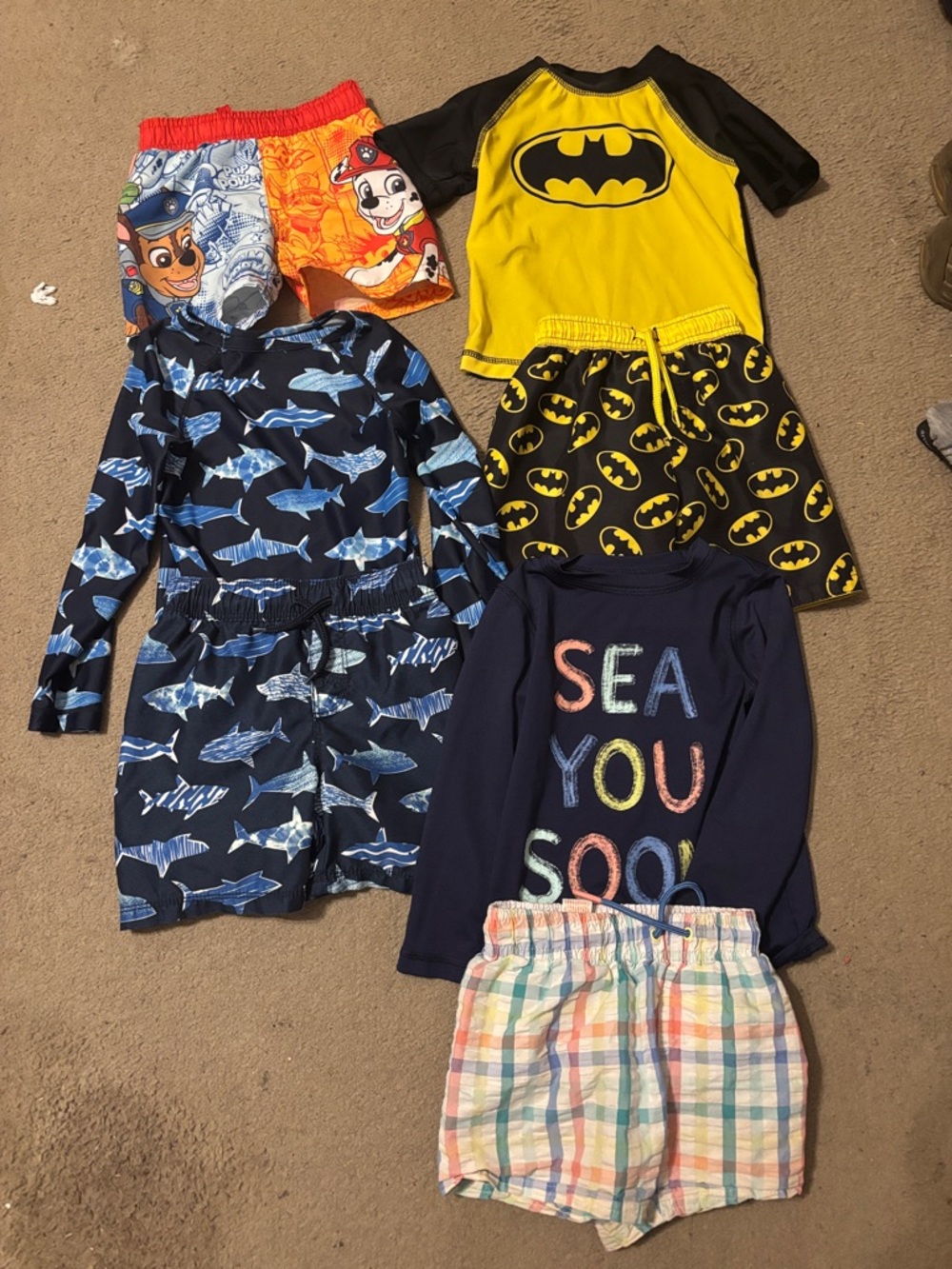 Paw Patrol Kids Swim Shorts Set - Yellow, Blue & Red